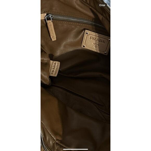 Prada Genuine Leather Shoulder/Handbag In Camel Zip Closure With Lock Luxury - Picture 5 of 16